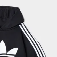 adidas Originals Junior Girls’ Adicolor Cropped Pullover Hoodie Black / White