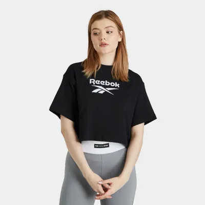 Reebok Women’s Classics Cropped Big Logo T-shirt / Black