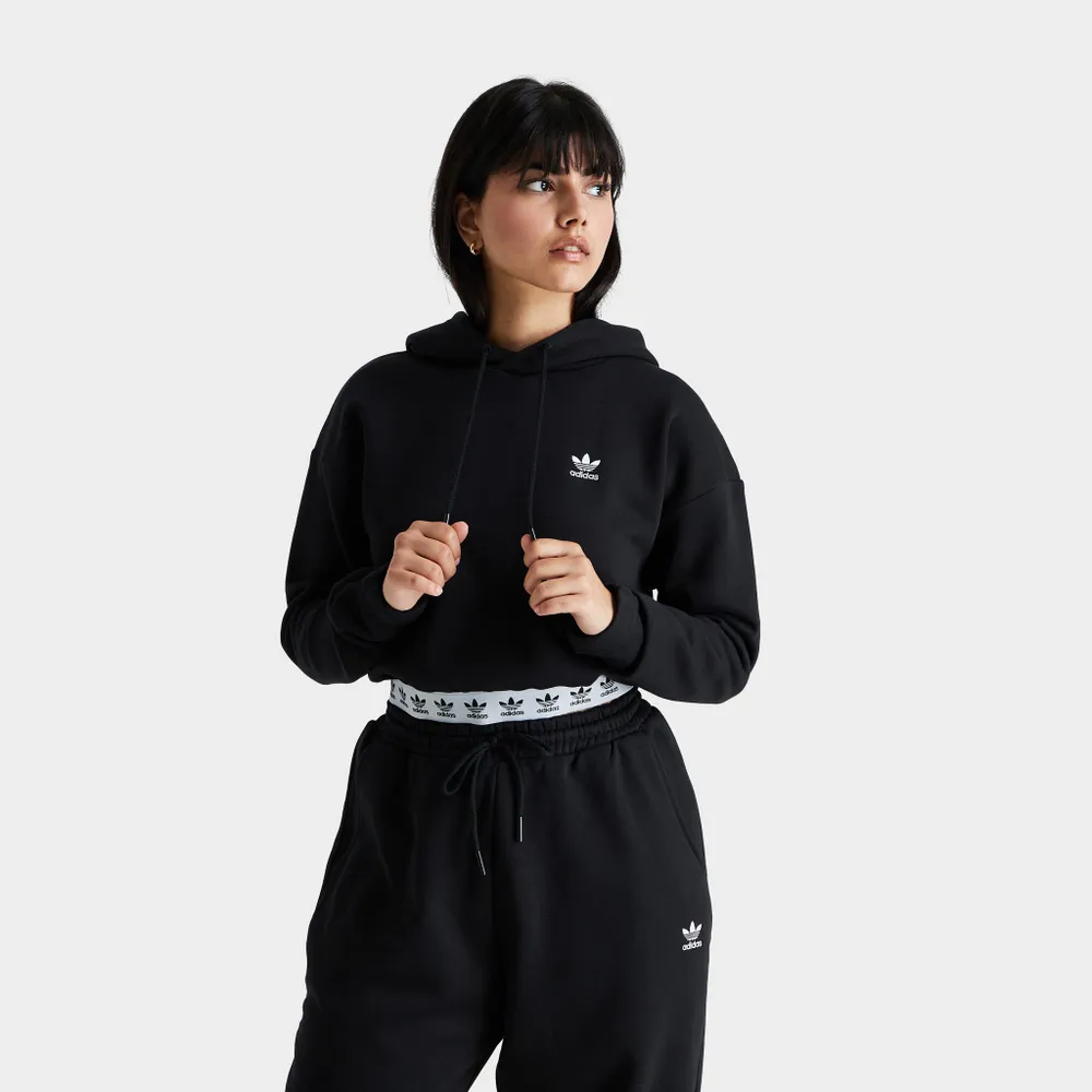 adidas Originals Women’s Tape Cropped Hoodie Black / White