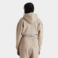 adidas Originals Women's Tape Cropped Pullover Hoodie / Trace Khaki