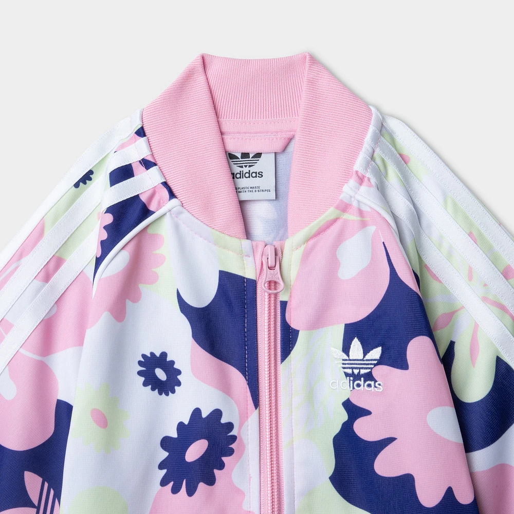 adidas Originals Child Girlsâ€™ Flower Print Superstar Set White / True Pink - Almost Lime