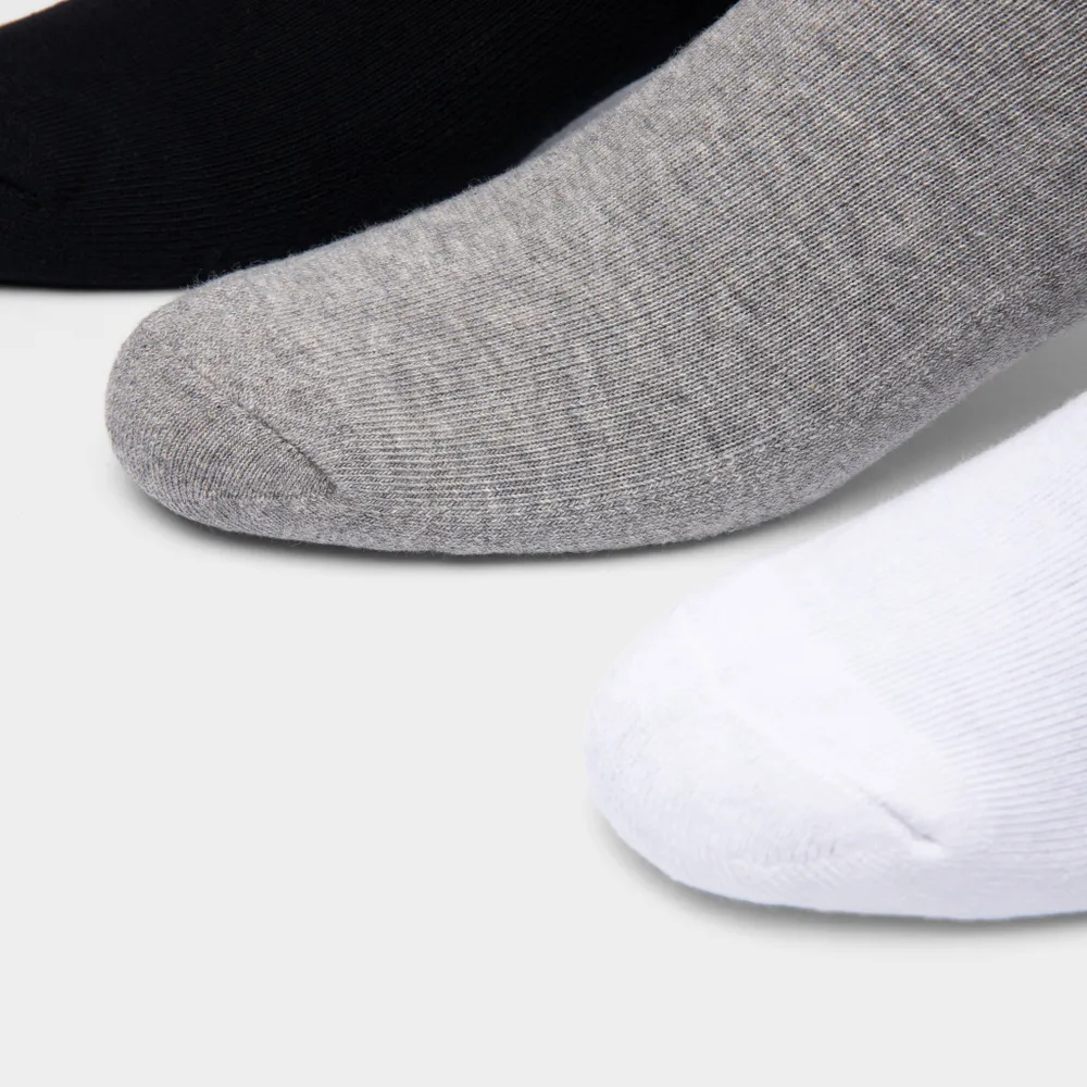 adidas Originals Trefoil Ankle Socks (3 Pack) White / Medium Grey Heather - Black