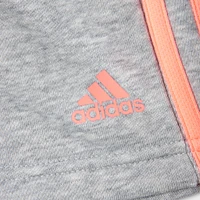 adidas Junior Girls' Essentials 3-Stripes Shorts Medium Grey Heather / Acid Red