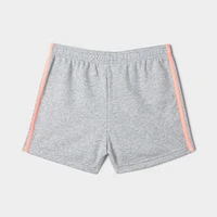 adidas Junior Girls' Essentials 3-Stripes Shorts Medium Grey Heather / Acid Red