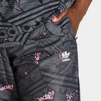 adidas Rekive Trefoil Allover Print Track Pants Black / Grey Six - Bliss Pink