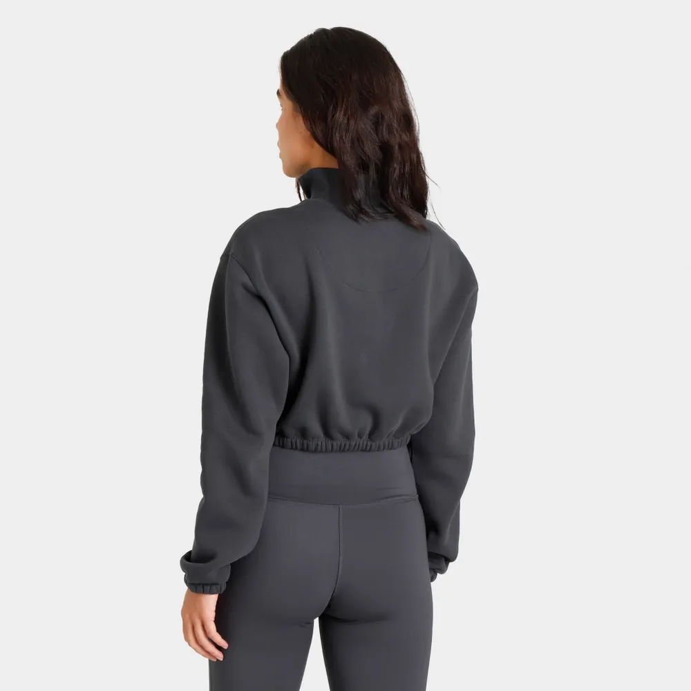 adidas Women’s Cropped Half-Zip Sweatshirt Carbon / White