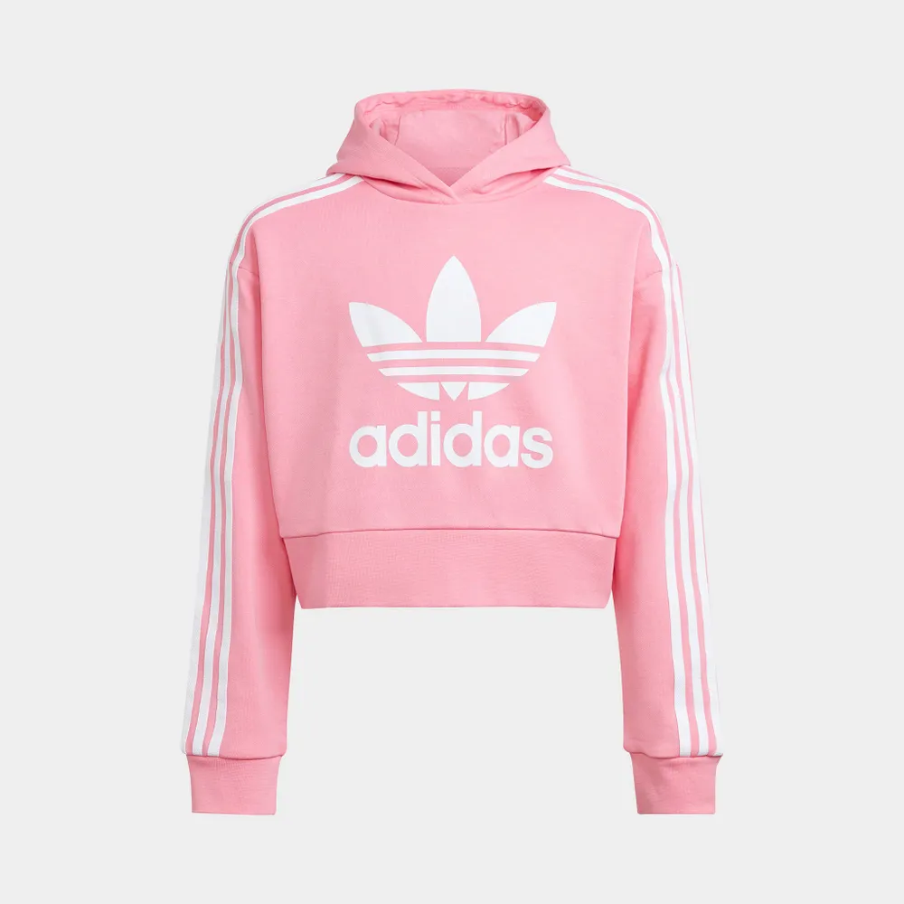 adidas Originals Junior Girls’ Adicolor Cropped Pullover Hoodie / Bliss Pink