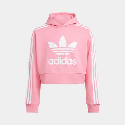 adidas Originals Junior Girls’ Adicolor Cropped Pullover Hoodie / Bliss Pink