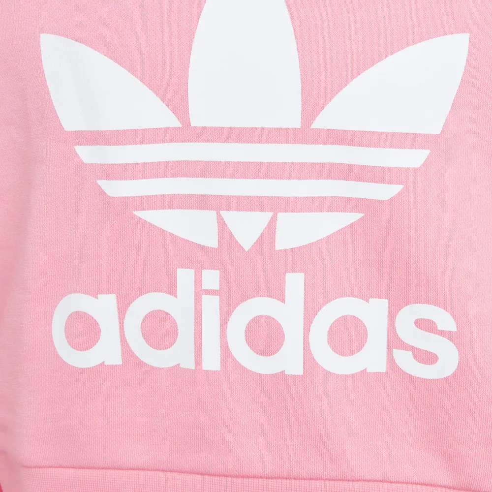 adidas Originals Junior Girls’ Adicolor Cropped Pullover Hoodie / Bliss Pink