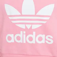 adidas Originals Junior Girls’ Adicolor Cropped Pullover Hoodie / Bliss Pink