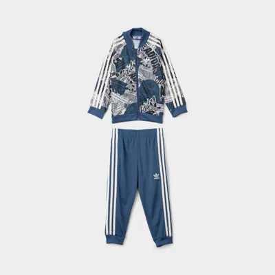 adidas Originals Childrens’ Allover Print Track Suit Wonder White / Black - Steel