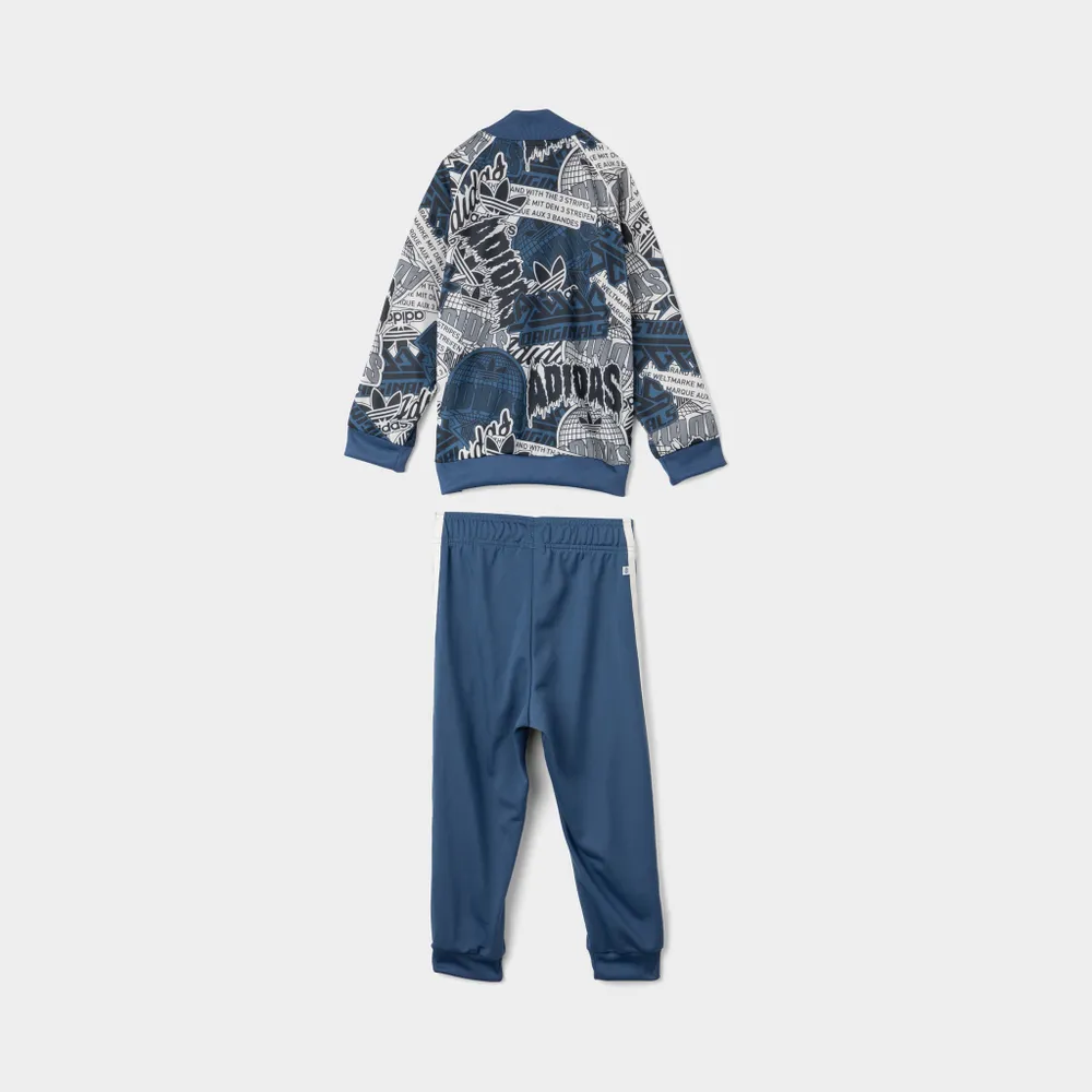 Grey adidas Originals All Over Print SST Track Pants Junior - JD