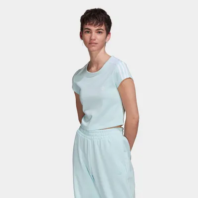 adidas Originals Women’s Adicolor Classics Crop 3-Stripes T-shirt / Almost Blue
