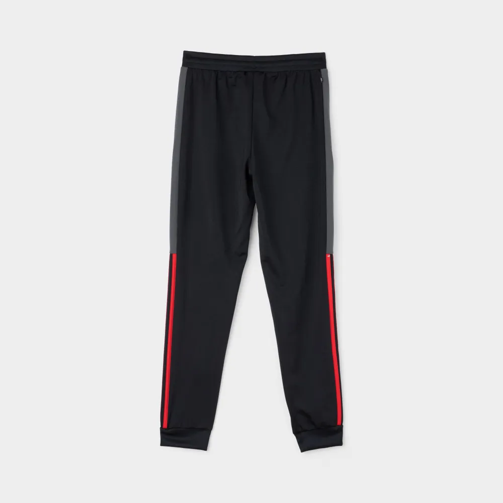 adidas Junior Boys' Poly Pants Black / Grey Six - Collegiate Red