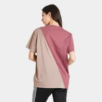 adidas Originals Women’s Adicolor Sliced Trefoil Loose T-shirt Quiet Crimson / Chalky Brown