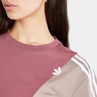 adidas Originals Women’s Adicolor Sliced Trefoil Loose T-shirt Quiet Crimson / Chalky Brown