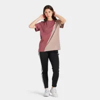 adidas Originals Women’s Adicolor Sliced Trefoil Loose T-shirt Quiet Crimson / Chalky Brown