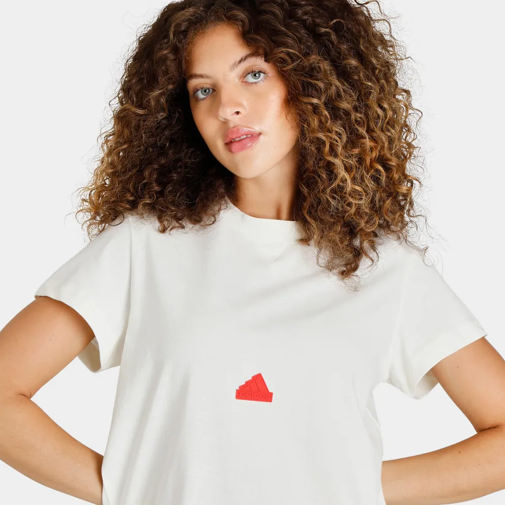 adidas Women’s Sportswear T-shirt Off White / Bright Red