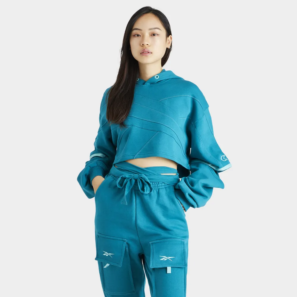 Reebok x Cardi B Women’s Knit Pullover Hoodie / Seaport Teal