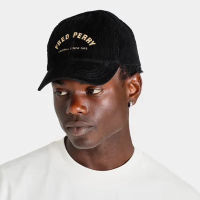 Fred Perry Arch Branded Corduroy Cap / Black