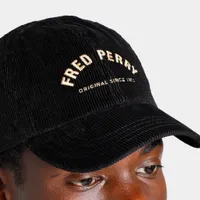 Fred Perry Arch Branded Corduroy Cap / Black