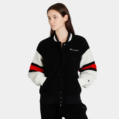 Champion Women's Teddy Fleece Bomber Jacket / Black Multi