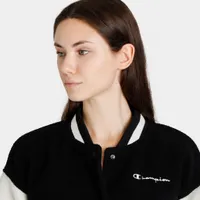 Champion Women's Teddy Fleece Bomber Jacket / Black Multi