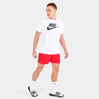 Nike Swoosh Logo Taped 5-Inch Volley Swim Shorts / University Red