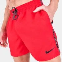 Nike Swoosh Logo Taped 5-Inch Volley Swim Shorts / University Red