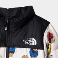 The North Face Infants’ 1996 Retro Nuptse Jacket TNF White / Bears Print