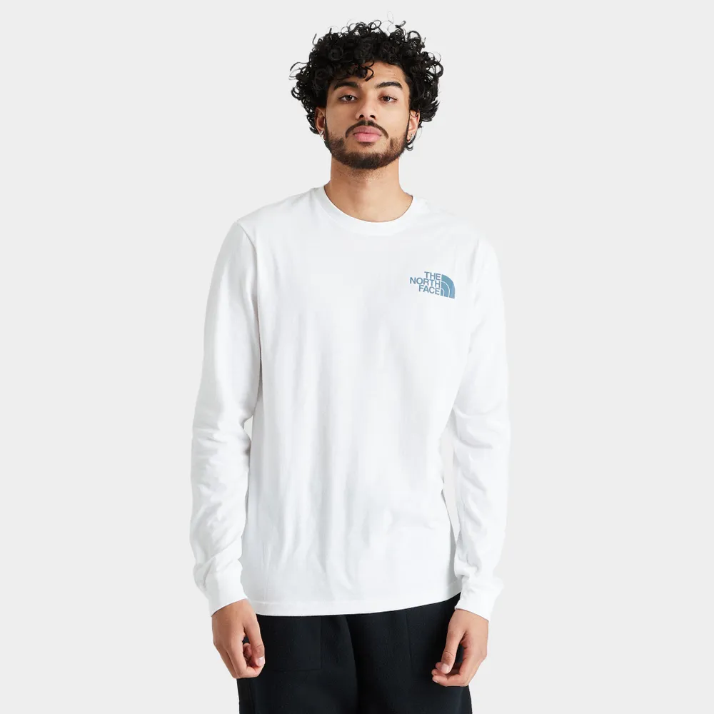 The North Face Box NSE Long Sleeve T-shirt TNF White / Goblin Blue