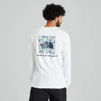 The North Face Box NSE Long Sleeve T-shirt TNF White / Goblin Blue