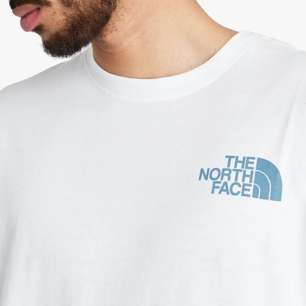 The North Face Box NSE Long Sleeve T-shirt TNF White / Goblin Blue