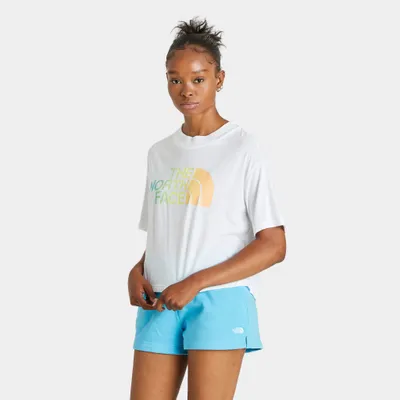 The North Face Women’s Half Dome Cropped T-shirt TNF White / Apricot Ice Dye Ombre Fill