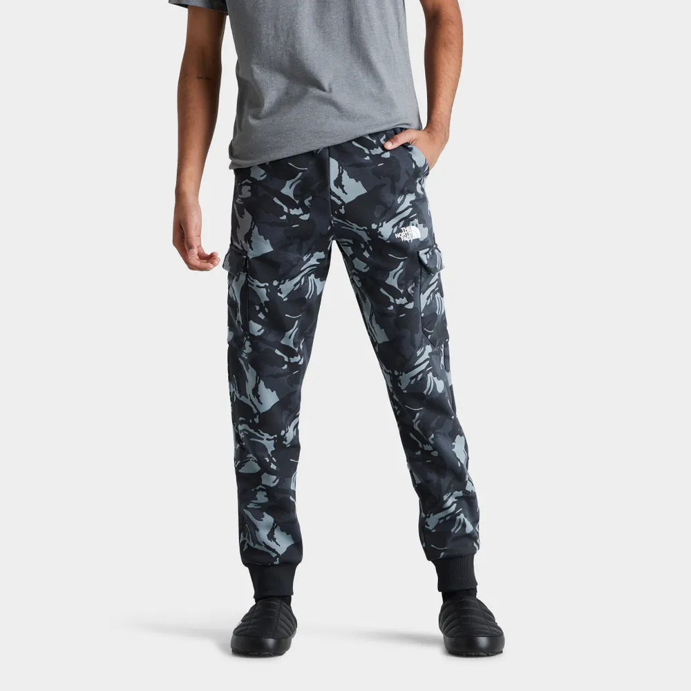 Grey Camo Print Cargo Pants
