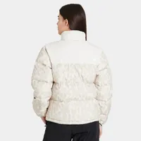 The North Face Women’s Printed 1996 Retro Nuptse Jacket Silver Grey Leopard Print / Gardenia White