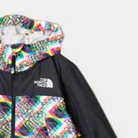 The North Face Juniors’ Printed Hydrenaline Wind Jacket TNF White / Half Dome Glitch Print