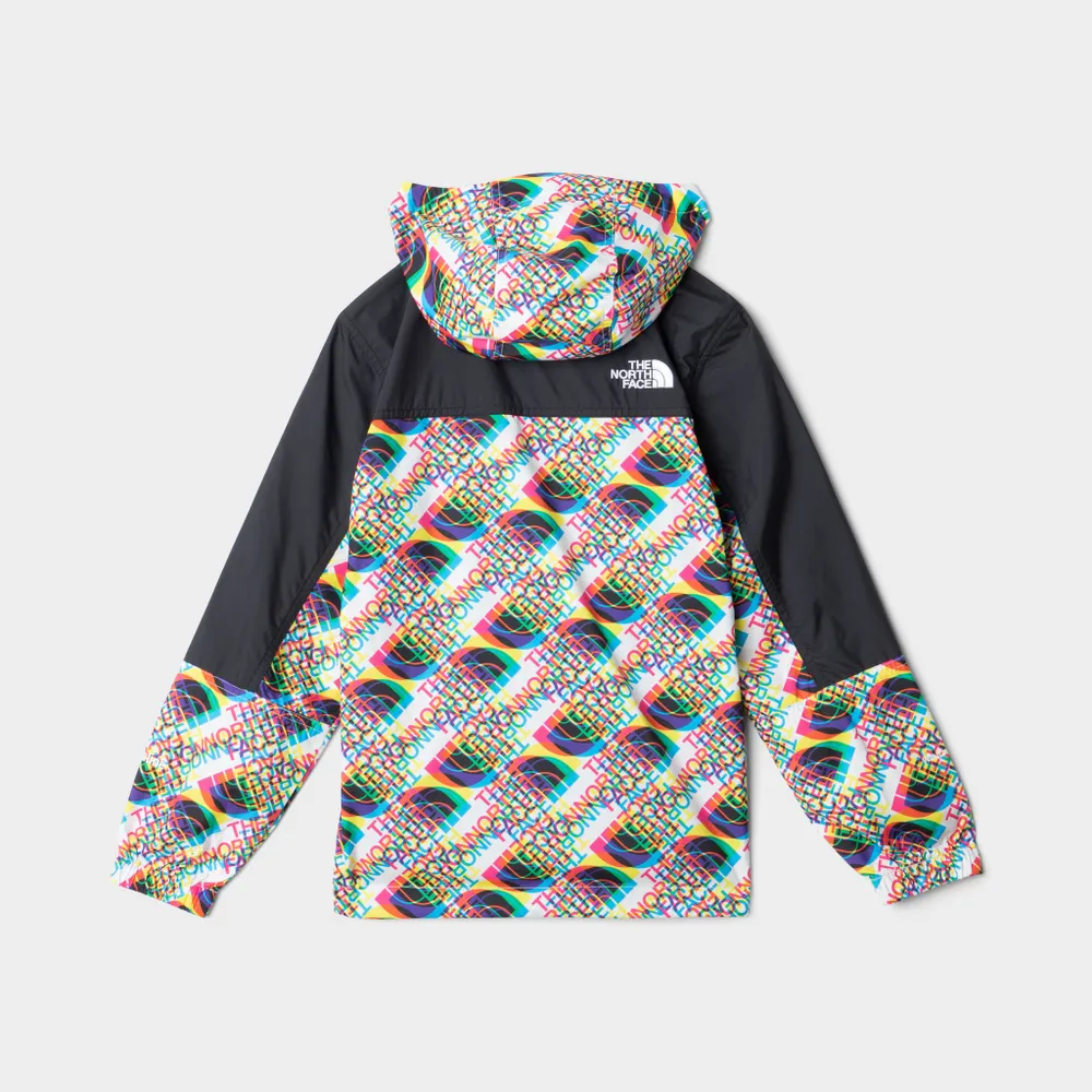 The North Face Juniors’ Printed Hydrenaline Wind Jacket TNF White / Half Dome Glitch Print