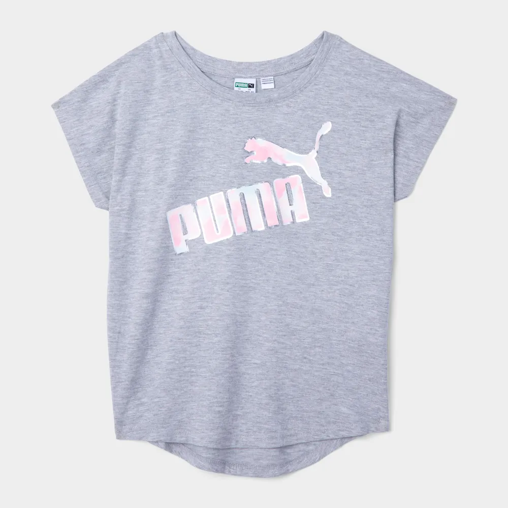 Puma Junior Girls’ No. 1 Logo Cotton Jersey T-shirt / Grey