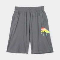 Puma Junior Boys' Tie-Dye Smash Pack Essentials Interlock Shorts / Charcoal