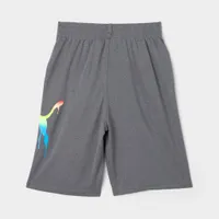 Puma Junior Boys' Tie-Dye Smash Pack Essentials Interlock Shorts / Charcoal