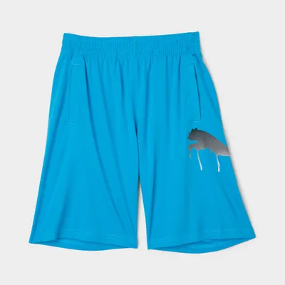 Puma Junior Boys' Tie-Dye Smash Pack Essentials Interlock Shorts / Bright Blue