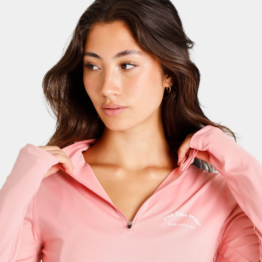 Pink Soda Sport Women’s Flex Quarter Zip Fitness Shirt /