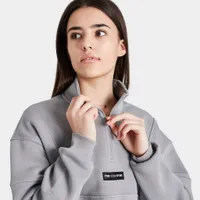 Pink Soda Sport Women’s Pipe BF Quarter Zip Sweatshirt / Grey