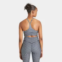 Pink Soda Sport Women’s Gingham Sports Bra Black / Optic White