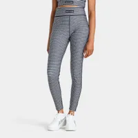 Pink Soda Sport Women’s Gingham Tights Black / Optic White