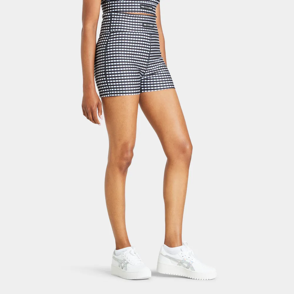 Pink Soda Sport Women’s Gingham 3” Shorts Black / Optic White