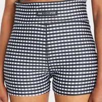 Pink Soda Sport Women’s Gingham 3” Shorts Black / Optic White