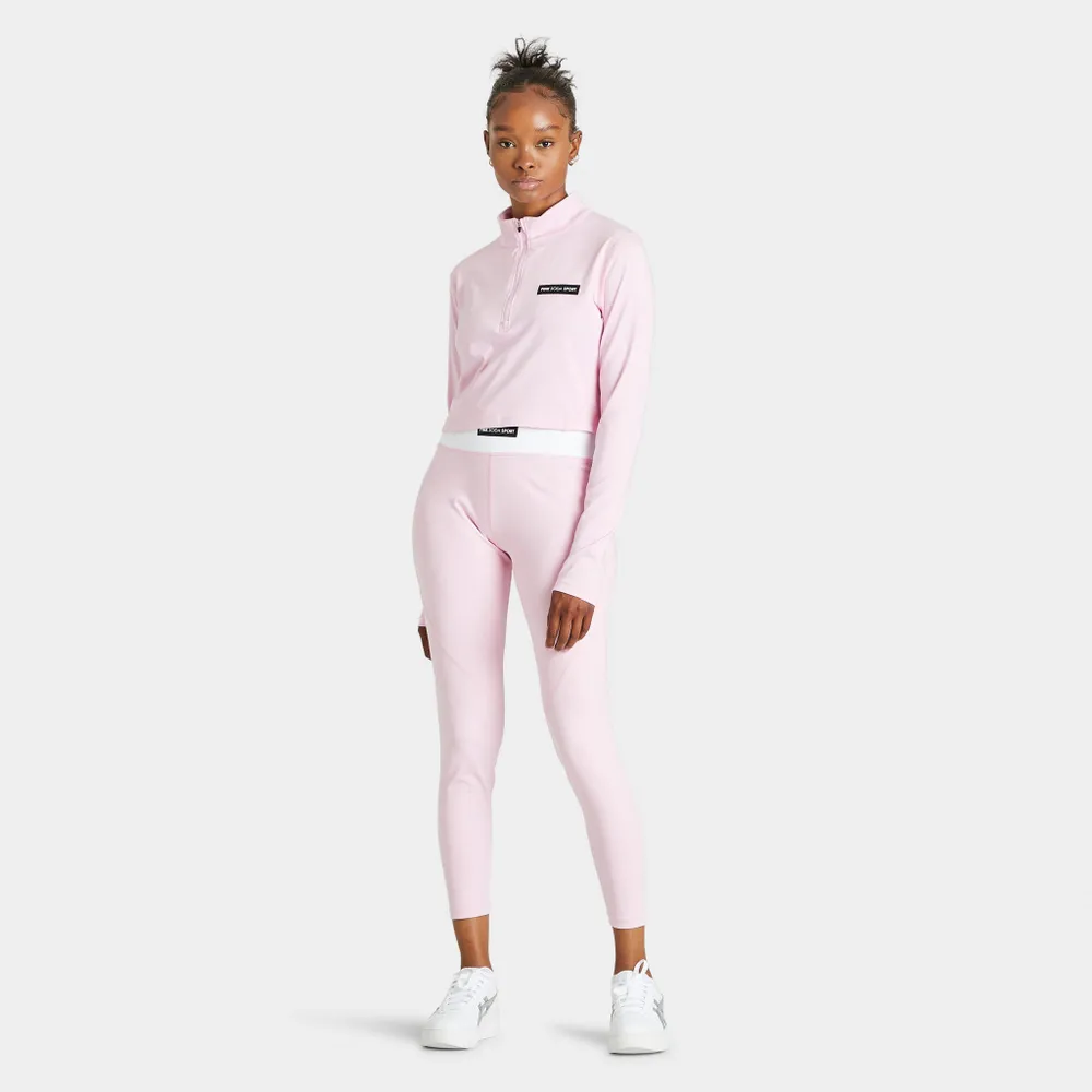 Pink Soda Sport long sleeve contour crop top in pink