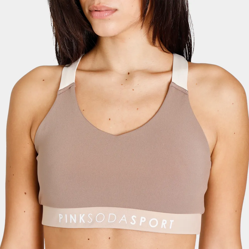 Pink Soda Sport Women’s Ascot Crossback Bra Fossil / Light Taupe - Sandshell